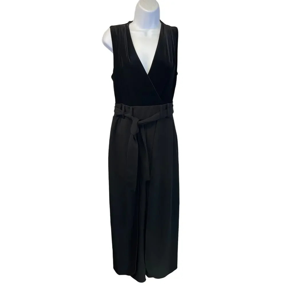Shelby Nites Womens 8 Black Jump Suite Shorts/Pants V Neck Party
